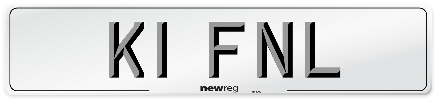 K1 FNL Number Plate from New Reg